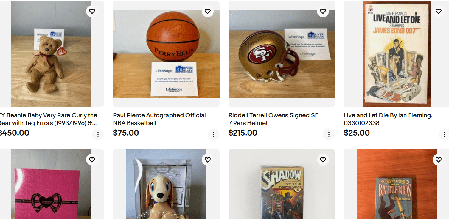 Lifebridge Northshore Thrift Store Sample Offerings