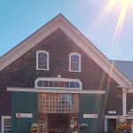 A building decorated for fall at Russell Orchards